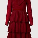Rachel Parcell  Burgundy Tiered Long Sleeve Dress.Sz 4. Photo 2