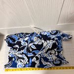 Chico's Womens Size 18 Blue White Paisley Sleeveless Stretch V Neck Midi Dress Photo 4