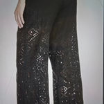 Theory women's alkes ghost crepe pants eyelet legs wide leg pull on size Medium Photo 3