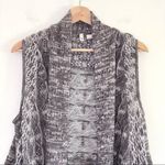 Anthropologie Moth Lavena Pointelle Vest Womens XS Gray Draped Crochet Cardigan Photo 5