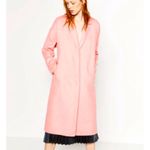 ZARA Wool Long Overcoat Side Zippers Pink X-Small Photo 1