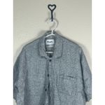 Flax  Linen Button Up Top Size Medium Gray Button Up Oversized Lagenlook Shirt Photo 1