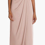 After Six  • Gown • Sleeveless Wrap Dress • Satin Maxi • 14R • Light Pink Photo 0
