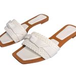 Alexandre Birman NIB Clarita Woven Leather Flat Sandals in White Size 39.5 Photo 4
