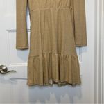 Collective Concepts 🛍️ Gold Mockneck Ruffle Keyhole Mini Dress Size S Photo 7