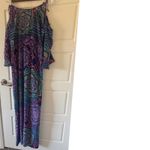 Alice & Trixie  sz L Womens 100% Silk Multicolor Floral Chevron Maxi Dress Boho Photo 11