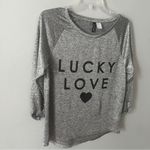 Divided Lucky Love Charcoal Grey Long Sleeve Tee Small Photo 1