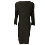 Ralph Lauren Lauren Women's V Neck Jersey Surplice Chic Midi Dress Black Size 10 Photo 5