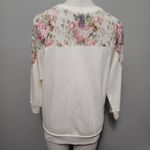 Forever 21  cream floral lace contrast dolman sweatshirt size medium Photo 5