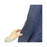 Brooks Brothers 346 Womens Sz 4P Navy Blue Eyelet Sleeveless Dress A-line Photo 3