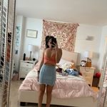 Denim Stretch Mini Skirt Blue Size XS Photo 1