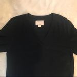 Nicole Miller  100% Silk Long Sleeve Top V-Neck‎ Color Block Black Gray Size XS Photo 3