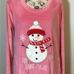 🎄 🌟NWT🌟 SLEEP & CO CHRISTMAS LONG SLEEVE WARM SLEEPSHIRT W/POCKETS JUNIORS SZ M Pink Photo 1