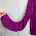 Roi Fuchsia Pink Long Sleeve Sweater Ruched Shirred Material Sleeves Size XS Photo 1