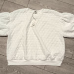 A New Day π PLUS XXL 2X White Quilted Puff Sleeve Top Shirt Casual NWT Photo 0