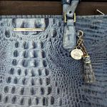 Brahmin Blue Medium Asher Tote Alligator Leather Bag Purse w/ Tassel Bag Charm Photo 1