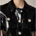 J.Crew Collection Gamine Shirtdress Faux Patent Leather Black Preppy US 14 NWT Photo 2