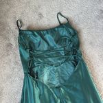 Mirai Collection Emerald Green Satin Dress SIZE 15/16 Formal Gown Photo 4