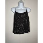 Endless Rose ANTHROPOLOGIE  Sequin Cami Spaghetti Strap Black Party NYE Medium Photo 1