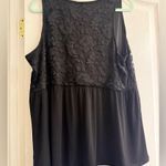 Torrid Black Mini Studio Knit Crew Neck Keyhole Lace Babydoll Tank Top - size 1 Photo 5