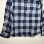 J.Crew  Button Down Navy Plaid Checkered Long Sleeve Shirt Size Small Photo 7