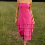 Antonio Melani Pink Silk Strapless Dress with Ruffled Bottom Sz 4 Photo 10