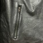 Sans Souci Black Faux Leather Lightweight Jacket with Green Sleeves Photo 4