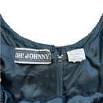 Vintage 80s 90s Floral Beaded Sequin Silk Long Sleeve Black Sheath Dress size L Size L Photo 12