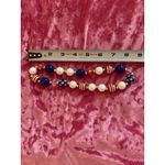 Patriotic Stretch Necklace Red White Blue Striped 4th of July American Photo 2