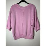 Pilcro  Anthropologie The Niki Bubble Sleeve Lightweight Sweatshirt Medium Pink Photo 4