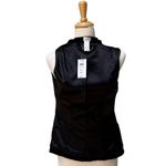 Cache Y2K Vest NWT Sz 6 Black Silk Ruffle V Neck Whimsigoth Dark Romantic 90s Photo 8