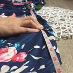 SheIn NWOT Blue Floral Short Sleeve Shift Dress Pockets Photo 3