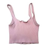 Lulu’s Pink Ribbed Crop Tank Top Sz S Photo 1