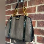 Eric Javits New York Woven Raffia Leather Shoulder Bag Gold Photo 2