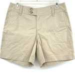 Eddie Bauer  Size‎ 4 Shorts Khaki Mid Rise Pockets Two Button Hiking Casual Basic Photo 0