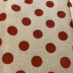 ZARA  V Neck Sleeveless Cream Rust Red Polka Dot Split Front Belted Dress SMALL Photo 4