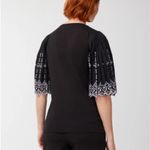 Chico's Chico’s embroidered puff pleat sleeve boho tee shirt blouse top size 3 XL Photo 2