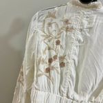 Johnny Was NWOT  Embroidered White Cupra Top Zip Up Jacket Bohemian Size S Photo 8