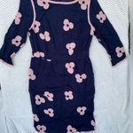 Boden Navy Dress with pink flowers sz 6 floral office business casual summer Blue Photo 0
