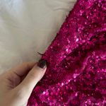 Y2K paper tag vintage Hot pink sequin ruched mini bodycon dress Size XS Photo 4
