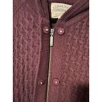 CAMBRIDGE Dry Goods Burgundy Full Zip Cable Knit Hooded Sweater Size M Red Size M Photo 6