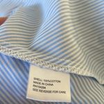 Central Park West Smocked Off the Shoulder Bell Sleeves Top Sz XS Blue White Photo 8