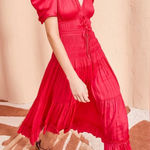 Ulla Johnson NEW  Daria Dress Orchid Size 2 Pink Tiered Satin Puff Sleeve Bow Tie Photo 0