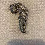 Kenneth Jay Lane Vintage KJL Feather Plume Pave Crystal Pin Stamped Silver Photo 2