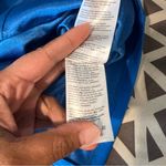 Bebe Blue Mesh Cutouts Sleeveless Crop Top Exposed Zipper Back Size L Photo 8