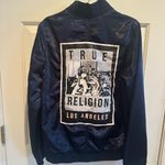 True Religion  Women’s Moto Girl Satin Bomber Jacket size Small Photo 3