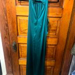 Silky Stretch Halter Maxi Dress Green Size L Photo 1