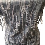 Lulus Making Magic Strappy Mini Dress XL Shimmery Fringe Ice Blue Criss Cross Photo 5