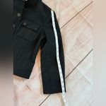 Talbots  Petites Military Style Blazer Jacket Size 10 Italian Wool Black Vtg Photo 4