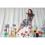 Celia B Acke Metalic Pleated Mini Dress Multi Womens Size Large Blue Photo 15